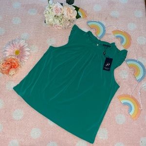 Adrianna Papell Emerald Green Sleeveless Top XL
